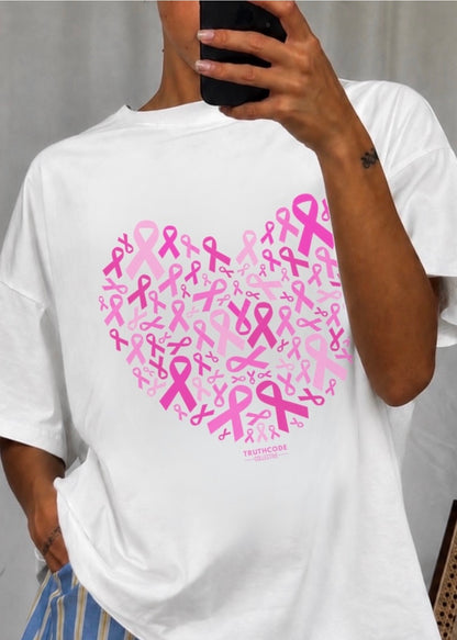 Pink Ribbon Heart — Organic Tee