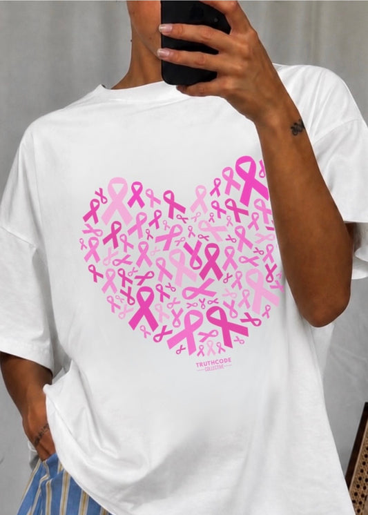 Pink Ribbon Heart — Organic Tee