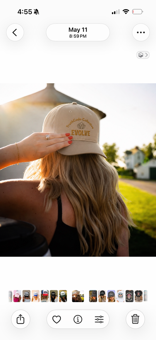 Evolve — Embroidered Organic Baseball Cap